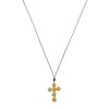 Madison Tyler Flower Cross Pendant Necklace for Women Black Rope