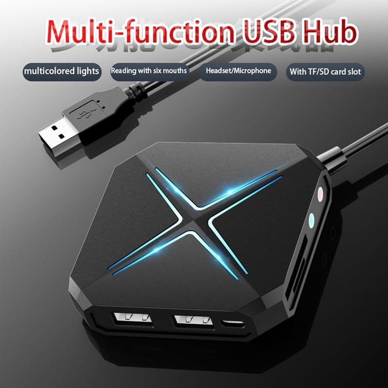 10-in-1 USB HUB Dock Station,USB Audio Adapter for PC, Laptops,