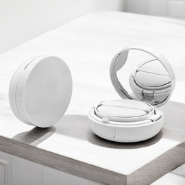 Full White Mini Cushion Empty Container for Foundation Dispensing Empty Container 3ea