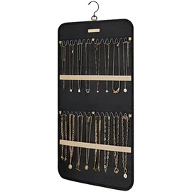 KJKVIVH Hanging Jewelry Organizer, Necklace Holder Anti- Earrings Rings Hanger with Pockets Hang on Closet, Wall, Door