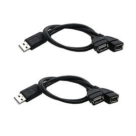 ZJKJHJY USB Splitter Cable 1 in 2 Out USB Extender Male to Dual Female USB 2.0 Cord USB Hub Power Y Wire Expander Lead