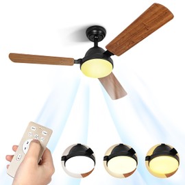 Xcity 44 Inch Ceiling Fan with LED Light, Remote and App Control, 6-Speed Reversible Airflow - Max 2300 CFM, 3 Color Temps, 4H Timer, Quiet DC Motor for Indoor Use