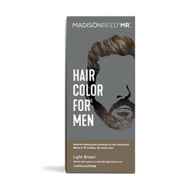 Madison Reed Mr. Hair Color for Men, Light Brown Demi-Permanent Hair Dye, Reduces Grays in 15 Minutes For Hair & Beard, Nourishing & Strengthening, Keratin & Argan Oil, 2 Applications