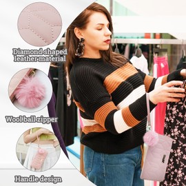 WisePoint Women's Wallets, PU Leather Ladies Wallet Wristlet Wallets for Women with Wrist Strap, Large Capacity Travel Wallet Womens Wallet with Plush Ball for Shopping, Dating, Work (Black)