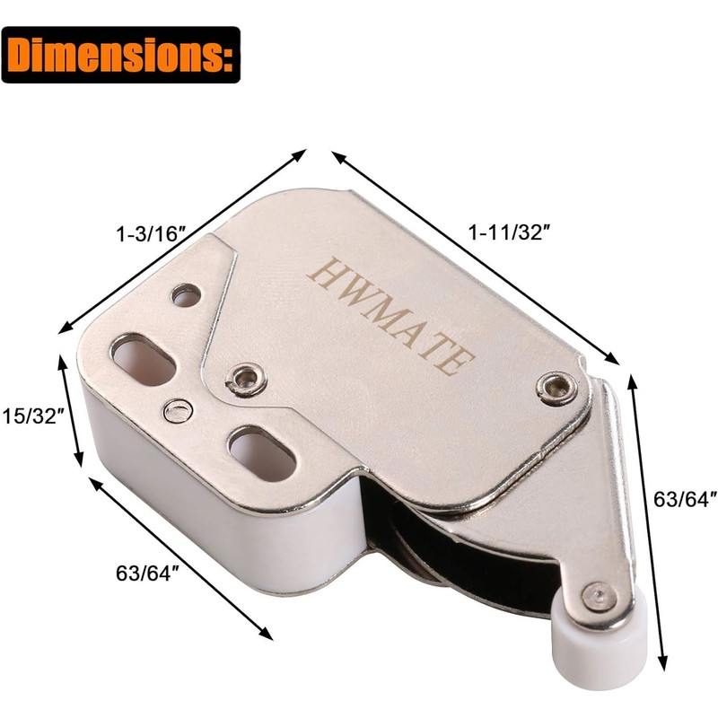 HWMATE Push to Open Touch Release Lock Spring Loaded Mini