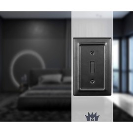 Monarch Abode 19151 Single Switch Architectural Toggle Aluminum Decorative Wall Plate Switch Plate Outlet Cover, 1-Gang, Matte Black