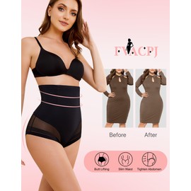 FVACPJ Shapewear Tummy Control Underwear - High Waisted Shapewear Panties Compression Body Shaping Briefs Girdle Panty Black