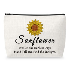 Encouragement Makeup Bag for Women Inspirational Motivational Gift for Friends BFF Sister Positive Flower Themed Gift for Coworker Christmas Birthday Present for Daughter Cosmetic Pouch for Mom