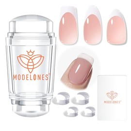 modelones- Estampador de uñas francés: crea un arte de uñas elegante y divertido con el kit de estampador de uñas francés de Modelones; contiene 1 estampador de gelatina, 1 raspador y 4 cabezales de