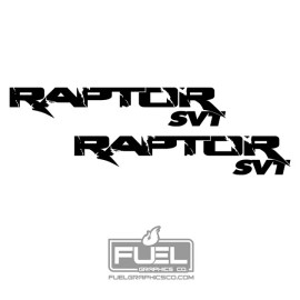 Raptor For Ford Raptor SVT Premium Vinyl Decal 2-Pack - 27.5 x 5" - Gloss Black