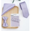 ZENXUS Solid Pocket Square for Men, 40 Lilac Lavender, Adult