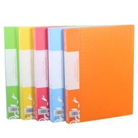 Punchless Binder Plastic Letter Size Single Strong Clip File Folder 8.5 x 11 Inch Portfolio Clipboard Padfolio with Clipboard Folder Dazzling Multicolored Spring Clamp Binder 5 Pack