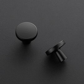 Ravinte 60 Pack 1-1/4 Inch Kitchen Cabinet Knobs Solid Round Dresser Drawer Knobs Matte Black Dresser Knobs Simple Cabinet Hardware for Cupboard Drawer Pulls
