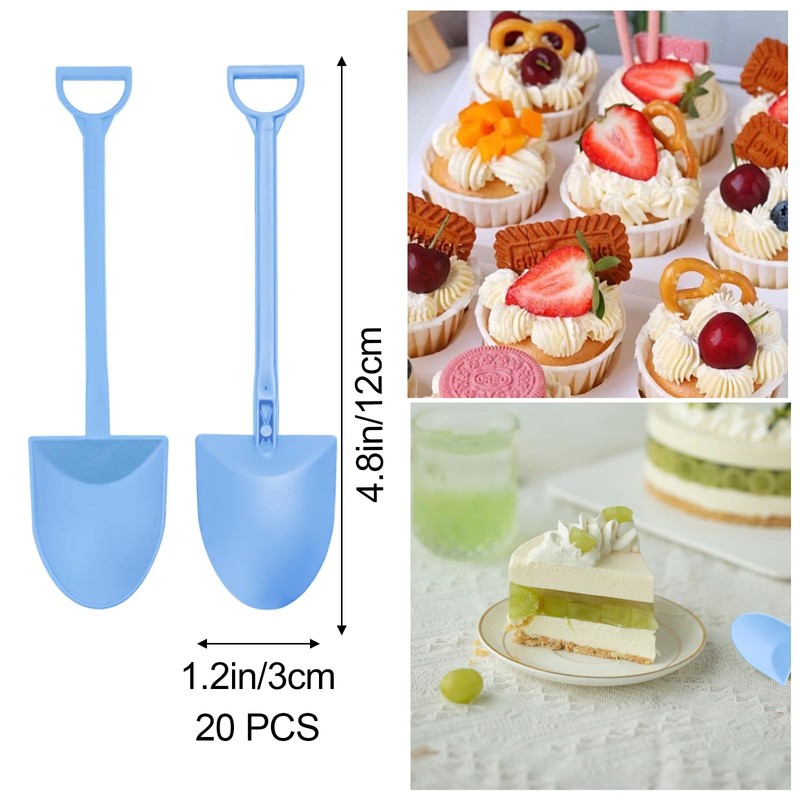 Spade Spoon, Scoop Shaped Creative Shovel, Durable Plastic Dessert Spoons,
