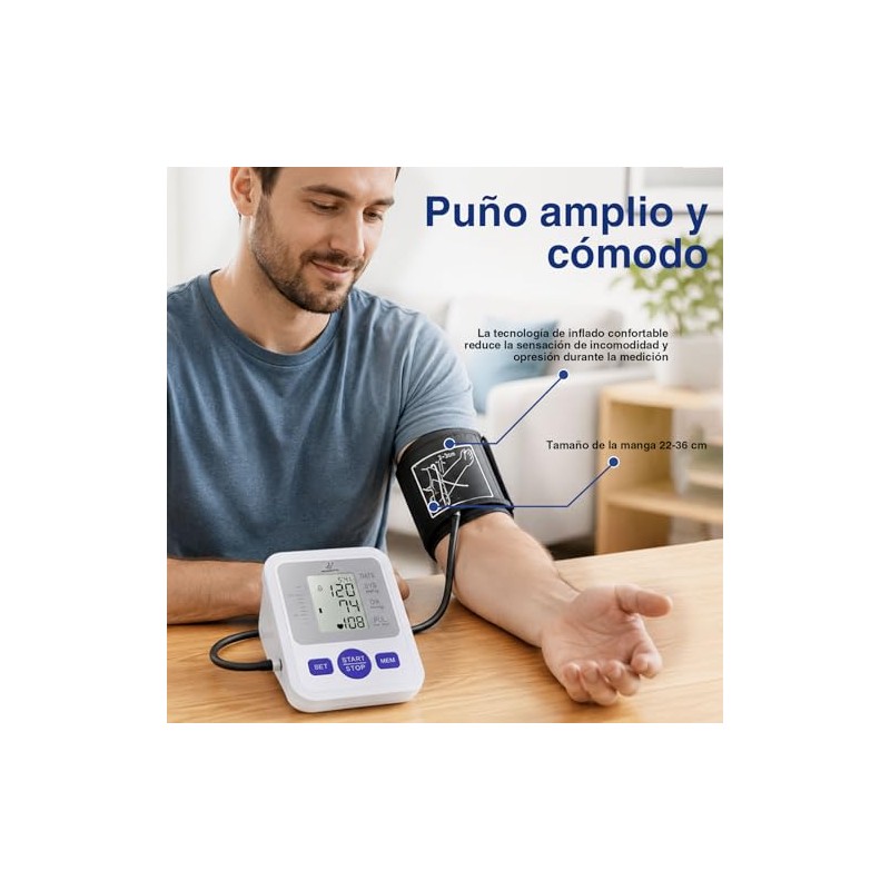 Tensiómetro de brazo MUINAIFTE, tensiómetro digital con pantalla, medición automática