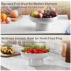 ONEMORE Ceramic Fruit Bowl, 10" Large White Fruit Bowl for