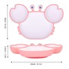 Crab Suction Plate with Suction Cup Base Silicone Divided Plate