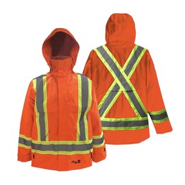 VIKING Professional Journeyman 300D Rip-Stop Fire Retardant Reflective Jacket - Fire Resistant Hi Vis Jackets for Men, Orange - XX-Large