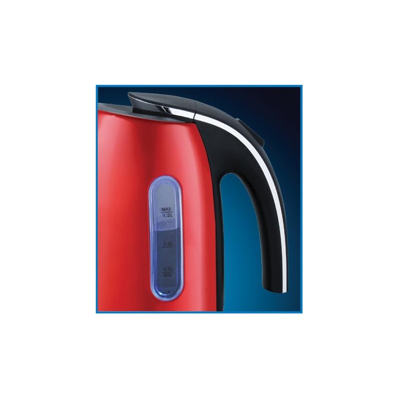EUROSTAR EKS12RD 1.2L Stainless Steel Electric Kettle, Red