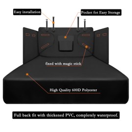 Alfheim Cargo Liner for Dog - Nonslip Waterproof Pet Dog Back Seat Cover - Durable Washable Boot Liner Mat Travel, Universal for Medium Small Car Truck SUV (Black)