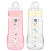 MAM Easy Active 2 Baby Bottles 2ème Âge 330 ml 6 Mois et + Débit Très Rapide