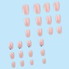 24 Pcs French Tip Pres on Nails Almond Medium Fake