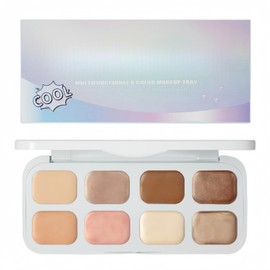 8 Colour Cream Eyeshadow Palette,Nude Matte Eye Shadow Pallets for Women,Multi-Use as Highlighter&Contour,Highly Pigmented Cream Eyeshadows with Bronzer&Contour,Concealer Palette Blendable Makeup Set