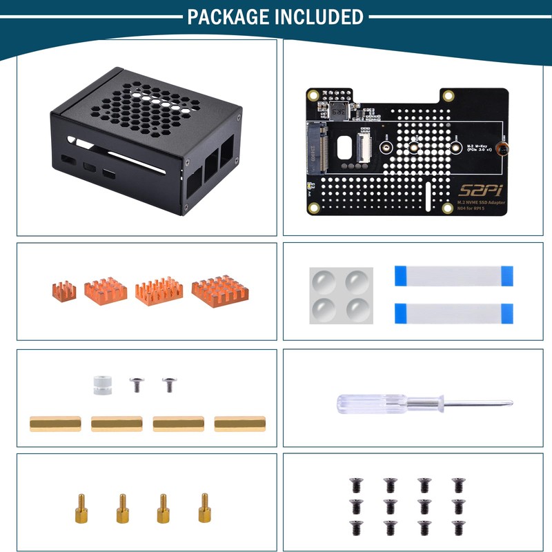 GeeekPi Metal Case with N04 PCIe M.2 Key-M NVMe SSD