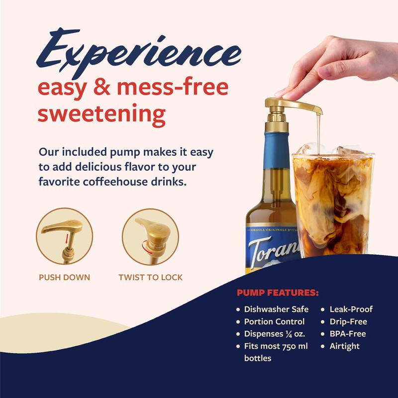 Torani Sugar Free Coffee Syrup, Belgian Cookie Flavoring for Drinks,