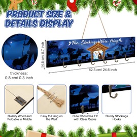 Capoda Christmas Stockings Holder Stand Wooden Xmas Stocking Hanger with Hooks The Stockings Were Hung Wall Mount Hanging Sign for Christmas Home Fireplace Mantel Decor (Jesus Style)