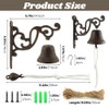 Cast Iron Dinner Bell, Wall Mount Hanging Bell with Rope