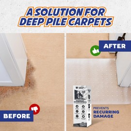 PANTHER ARMOR Cat Carpet Protector for Deep Pile Carpet, Stop Cats from Scratching Carpets, Door Edge Protector, Plastic Runner Mat, 15.7” x 43.3”