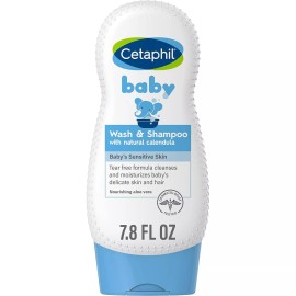 Cetaphil Baby Shampoo Body Wash Organic Calendula Tear Free Dermatologist 7.8oz