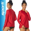 Sporti Women's L/S UPF 50+ Comfort Fit Rashguard, Red, Small