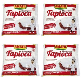 Amafil Tapioca Flour 500g (17.6oz) Massa Para Tapioca ( 4 Pack)