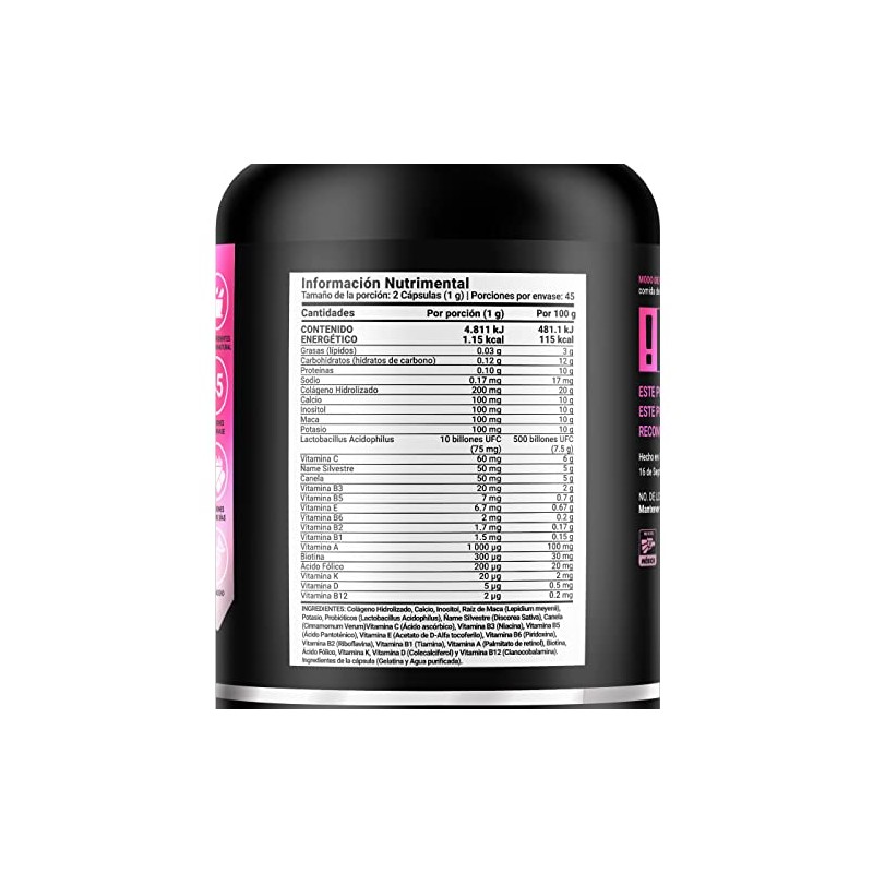 Life Company Multivitamínico Mujer Mayor Años Cápsulas Ingredientes Naturales Colágeno
