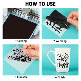 Lya Vinyl Black Permanent Vinyl for Cricut - 12" x 8 FT Black Adhesive Vinyl Roll for Cricut, Silhouette, Cameo Cutters, Signs, Scrapbooking, Craft Decal (Glossy Black)