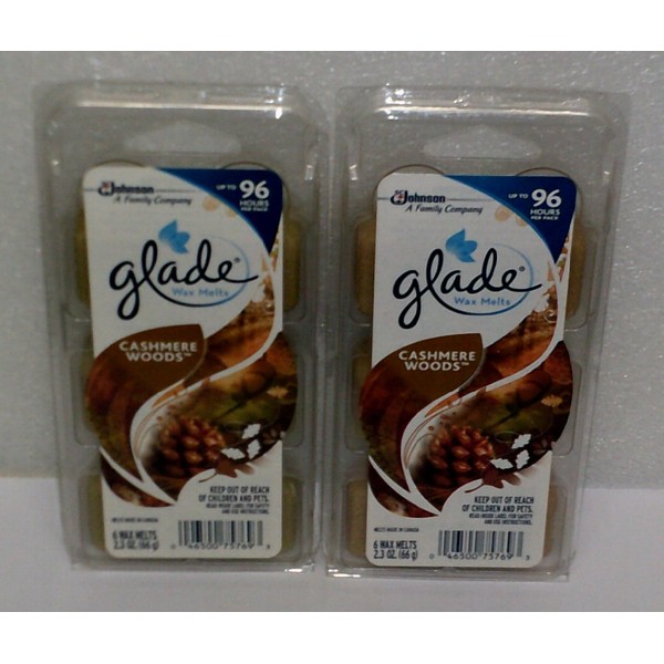 (2 Pack) Glade Limited Edition - Cashmere Woods - Wax Melts, 6 each