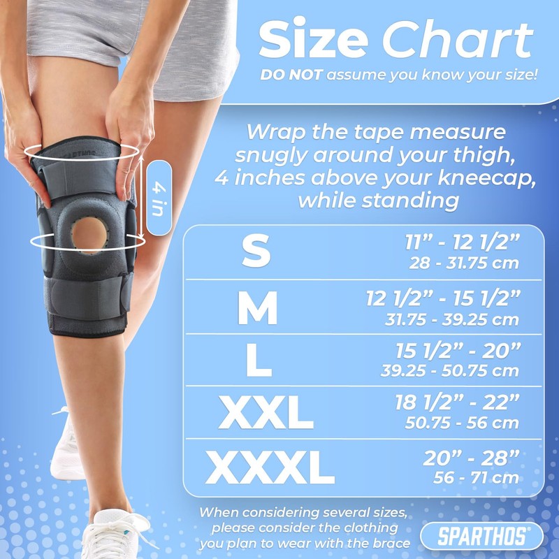 Sparthos Knee Brace - Heavy-Duty Hinged Support for ACL, MCL,