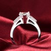 Solid Silver 2CT NSCD Simulate Heart Diamond Ring for Women