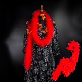 Berfutall-Elegant and Versatile Turkey Feather Boa 30 Grams and Marabou Feather Boa 50 Grams for Parties and Special Occasions Crafts, Weddings, and Holiday Decorations!- 2 Yards (C)