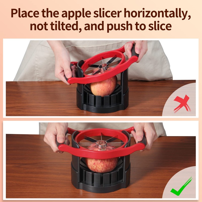OOKUU Apple Slicer Corer, [Large Size] 8-Blade Heavy Duty Apple
