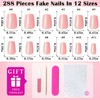 LoveOurHome 288pc Nude Coffin Press on Nails Short Fake Nails