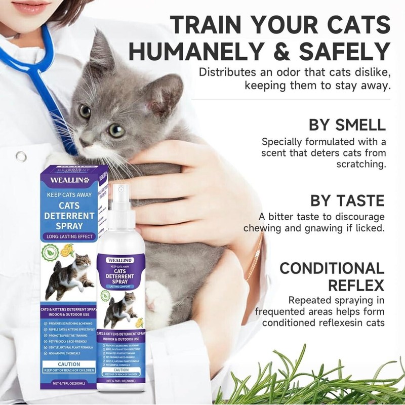 Weallin Cat Anti Scratch Deterrent Spray Indoor & Outdoor Cat