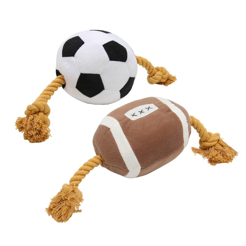 Football Dog Toy Outdoor Interactive Fun Cotton Rope Football Puppy