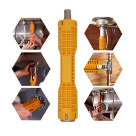 IRmm Faucet and Sink Installer Tool, Multi-purpose Wrench Plumbing Tool for Toilet Bowl/Sink/Bathroom/Kitchen Plumbing and more (Yellow)