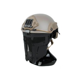 DLP Tactical Quick Release Polymer & Steel Full Face Mask for ARC Rail Equipped Fast/ACH/MICH Bump Helmet (Black)