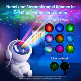 Carehabi Astronaut Star Projector, Timed Projection Star Lamp with Remote Control, Colourful Magnetic Astronaut Night Light for Children, Adults, Bedroom