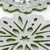 Floral Snowflakes Felt Coasters, Set of 4 (Silver/Green Reversible)
