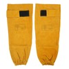 Pair Welding Sleeve Cowhide Wearproof Heat Resistant Golden Yellow for